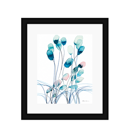 Line Flowers Blue