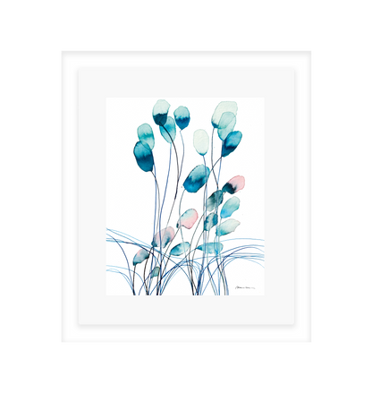 Line Flowers Blue